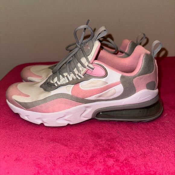 Nike Air Max 270 React (GS) White/Pink & Grey - Picture 5 of 9